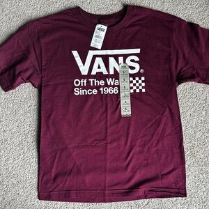 Vans Kids Maroon T-Shirt Size Large